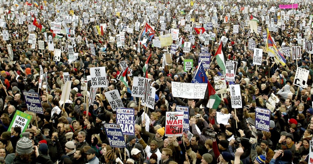 Iraq War demo - courtesy NY Times